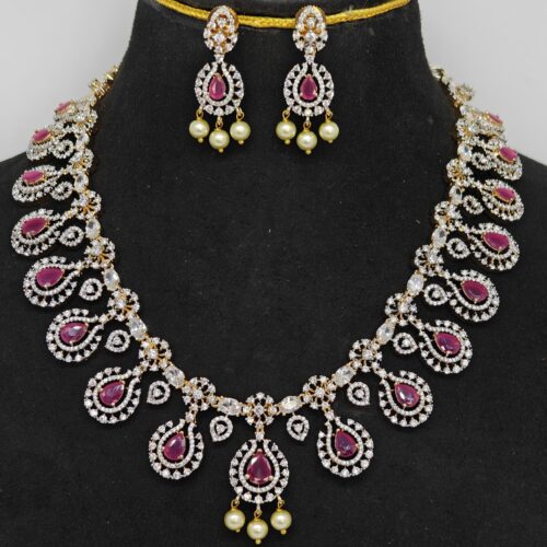 ruby cz necklace